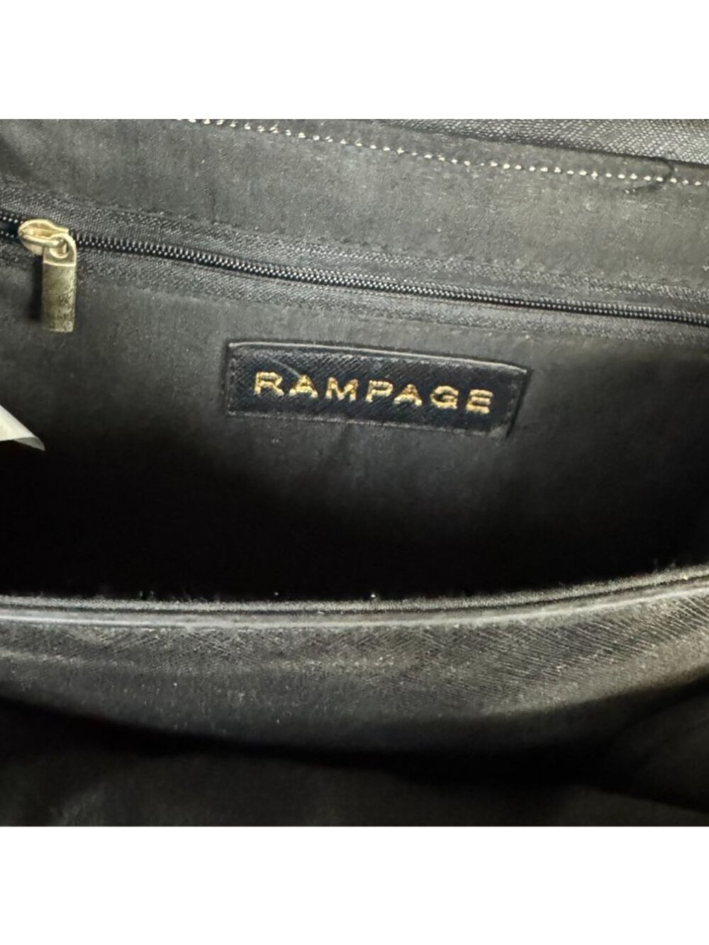 Black Rampage Cross Body Vegan Leather Satchel - Picture 3 of 5